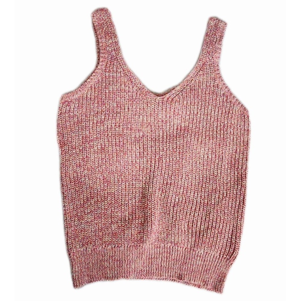 Revolve John + Jenn Peta Crochet Tank Top Medium Rainbow Prism Granny Knit